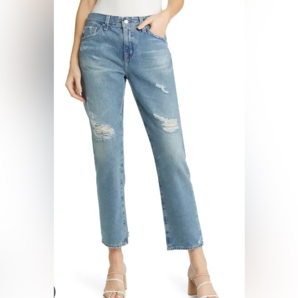 Ag Adriano Goldschmied Blue Straight Leg Jeans